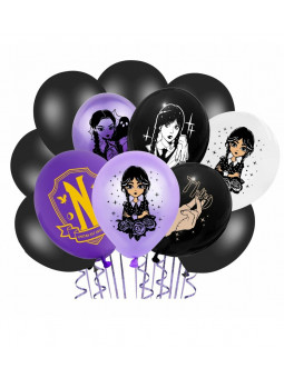 Ballons Mercredi Addams x 12