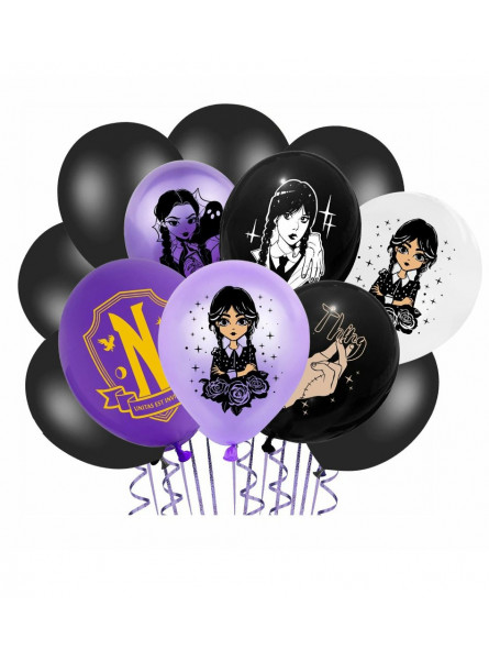 Ballons Mercredi Addams x 12