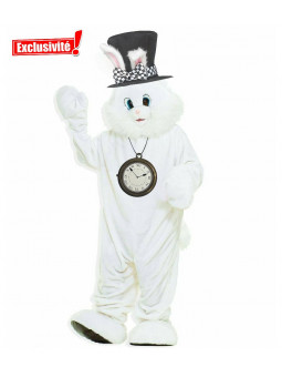 Mascotte Lapin Alice aux pays des merveilles