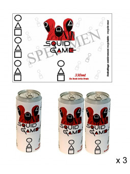 Etiquettes canette Squid Game x 3