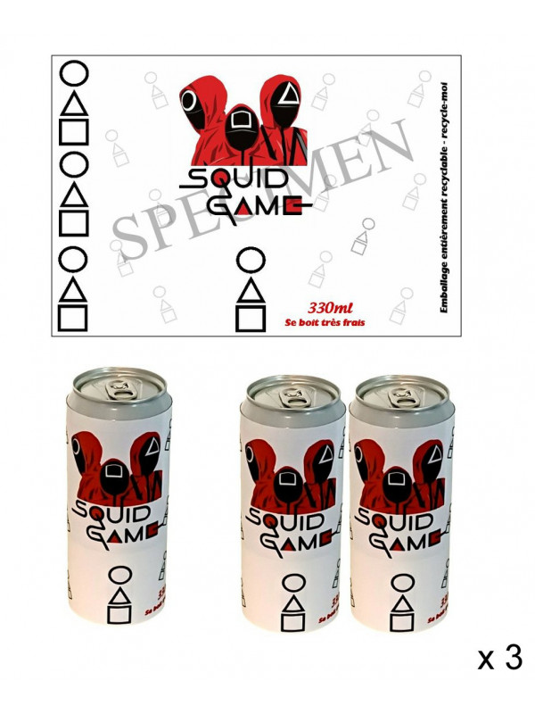 Etiquettes canette Squid Game x 3