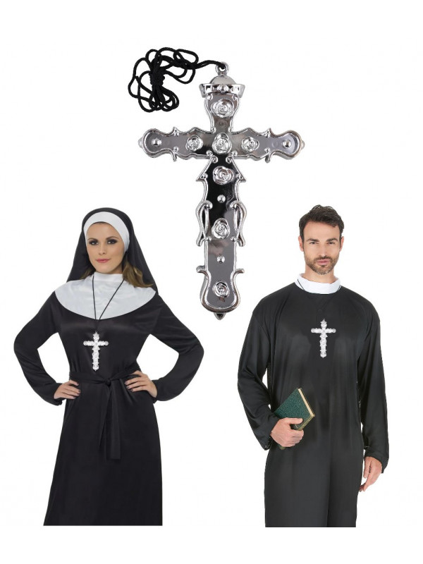 Croix de curé argentée