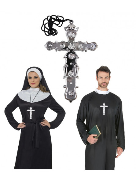 Croix de curé argentée