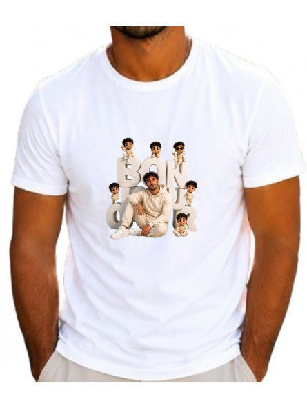 T. shirt personnalisé Bonjour