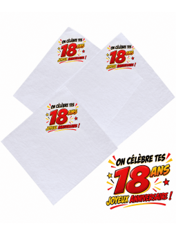 serviette anniversaire 18 ans