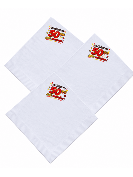 serviette anniversaire 50 ans