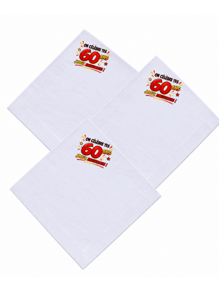 serviette anniversaire 60 ans