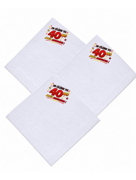 serviette anniversaire 40 ans