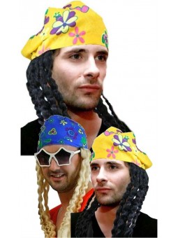 Perruque hippie avec bandana