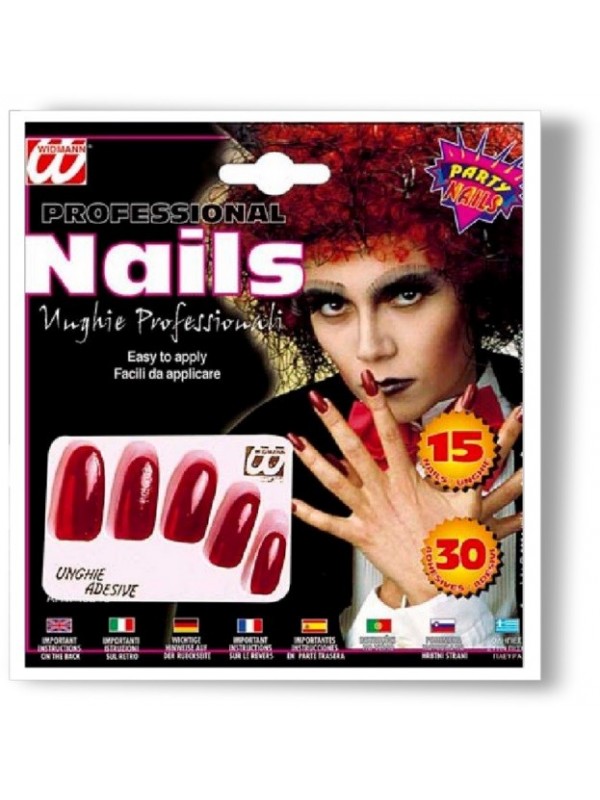 15 Faux Ongles rouges