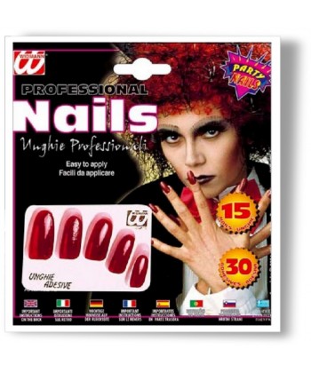15 Faux Ongles rouges