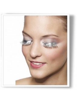 Faux cils argent avec colle