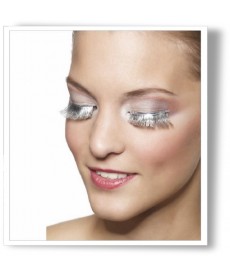 Faux cils argent avec colle