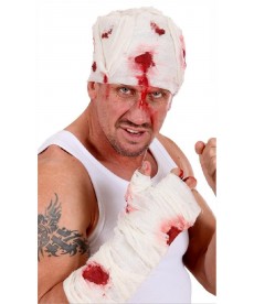 Bandage de tête ensanglantée