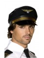 Casquette de pilote d'avion noire